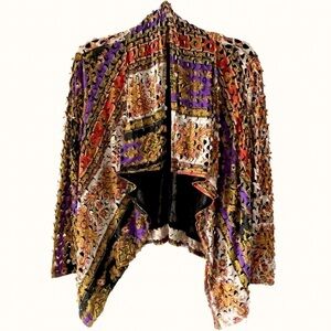 Alberto Makali Boho Cut Outs Art To Wear Floral Open Cardigan Free People Vibes